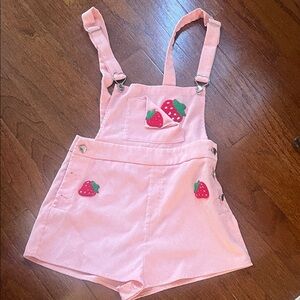 Strawberry Patch Pink Overalls Halloween.